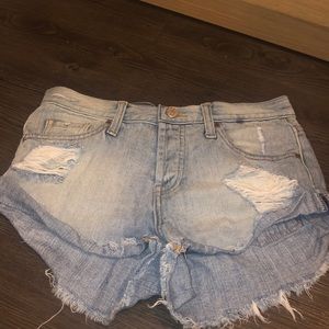 High rise jean shorts